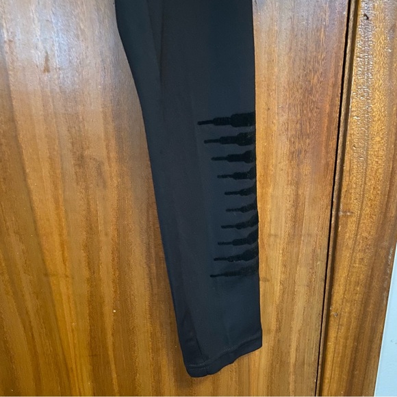 Savage X Fenty LA Black Leggings Pants with Purple Metallic Letters - Picture 6 of 8